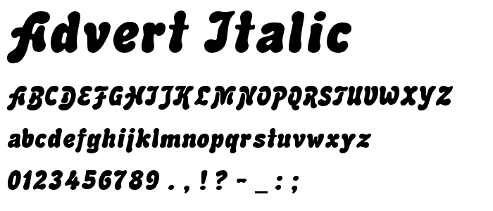 Advert Italic font